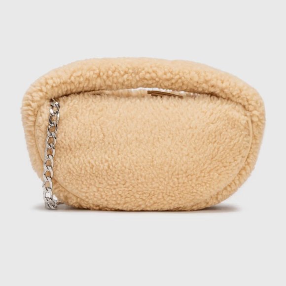 BY FAR  Baby Cush shearling top handle bag in Sable MSRP $475 Rare Find - Picture 5 of 14